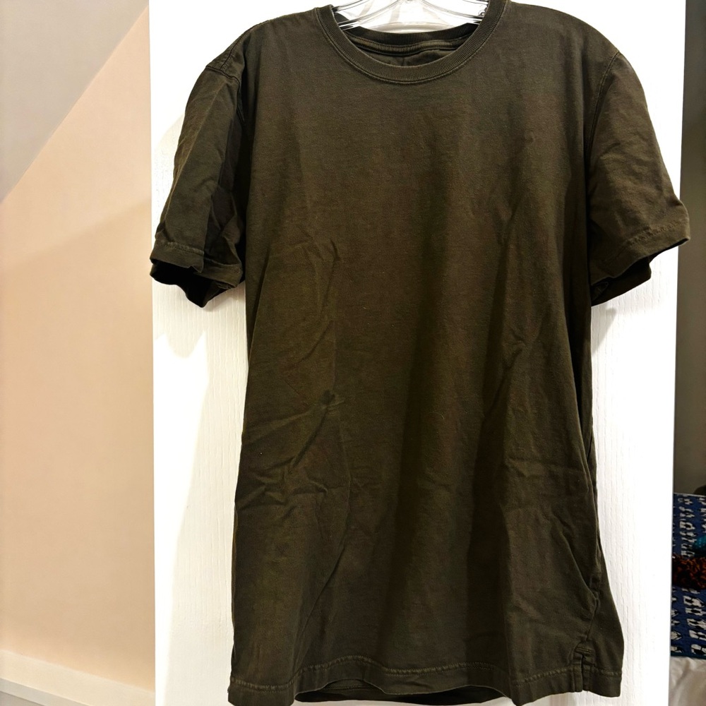 Men's Duluth Olive Green Heavy Cotton T-Shirt Sz M